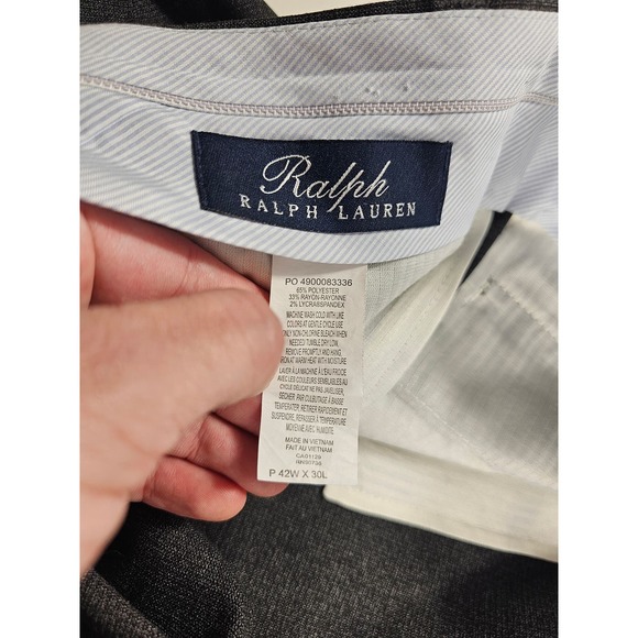 Ralph Ralph lauren 42x30 lycra blend grey dress cuffed dress pants Men ^ - Picture 5 of 7
